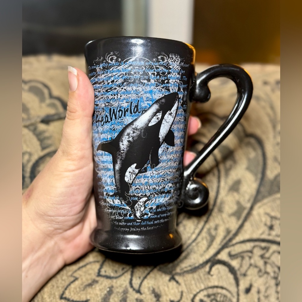 Black and Blue Artistic Whale Mug for Dining
